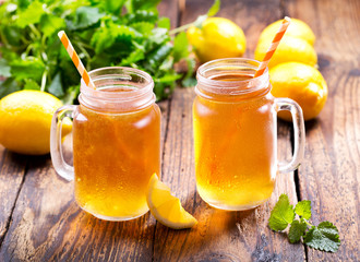 jars of lemon ice tea