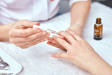 Obraz na płótnie Canvas Women's manicure, Nail Polish, Hand Care 
