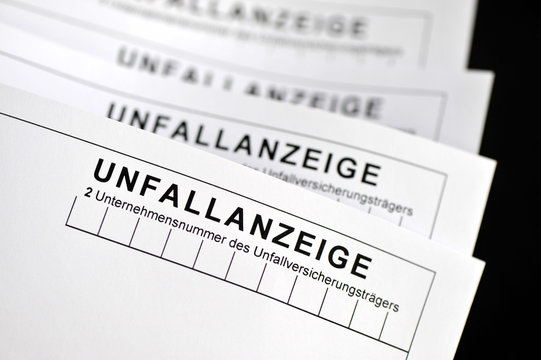 Unfallanzeigen, Betriebsunf&auml;lle, Formular, Arbeitssicherheit, Arbeitsschutz, Gesundheit, Arbeit, Unfallverh&uuml;tung, Arbeitssicherheit, Berufsgenossenschaft, Arbeitsunf&auml;higkeit, Schadenanzeige