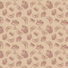 Sweet cakes seamless pattern