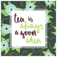 Vector floral card with phrase