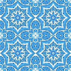 Abstract ethnic pattern in blue