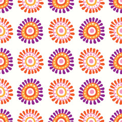 Seamless Floral Retro Pattern in retro colors
