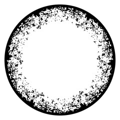 Round frame with grunge texture on white