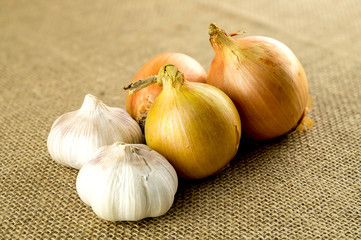 Onions and garlic for vegetarian food seasoning