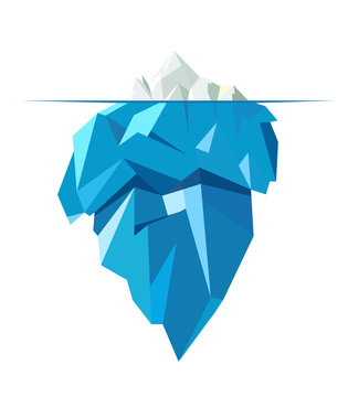 Isolated full big iceberg, flat style illustration