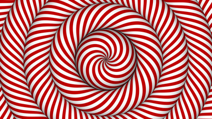 hypnotic background with red and white concentric circles in motion
