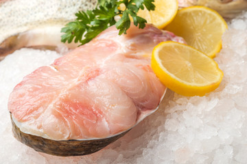 Fresh trout fish and fillet 