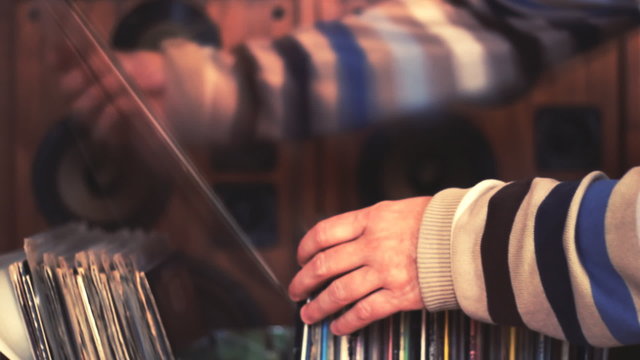 Vintage LP records Audio ,browsing 