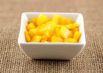 Delicious yellow capsicum ready to be cooked