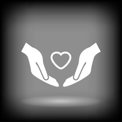 Pictograph of heart in hand