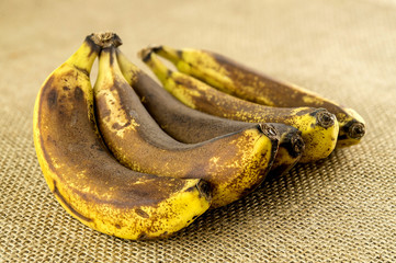 Overly ripe bananas with browning skin