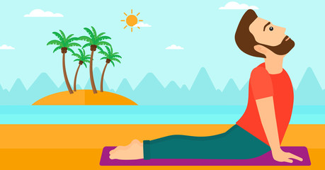 Man practicing yoga.