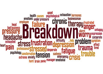 Breakdown, word cloud concept