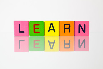 Learn - an inscription from children's  blocks