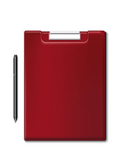 Pen and writing pad, red