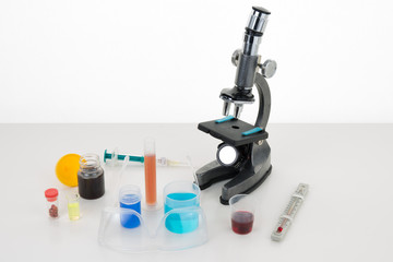 Microscope isolated on white background, clipping path included