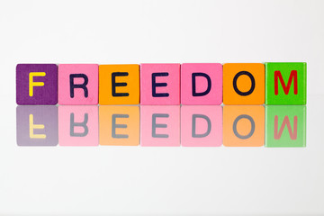 Freedom - an inscription from children's  blocks