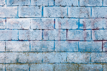Background texture of a old blue  brick wall