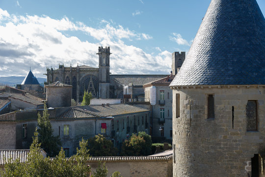 Fortress walls in Carcassonne France