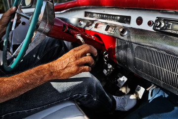 Cuba, La Habana, Driving a Vintage Car