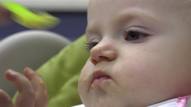 Little Baby Don't Want to Eat, Objection to Eat. 4K UltraHD video.