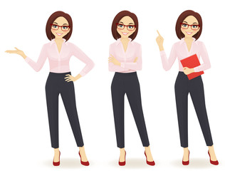 Obraz premium Elegant business woman in different poses