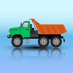tipper truck isolated. Vector illustration.