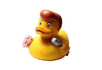 rubber duck bath on a white background