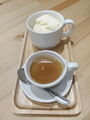 Hot coffee and ice cream call  