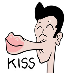 funny kiss illustration