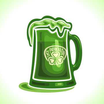 Vector illustration on the theme of beer mug for St. Patrick's Day       
