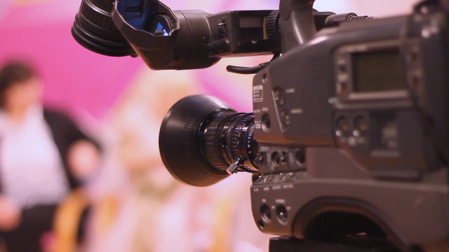 Camera man recording in tv studio show