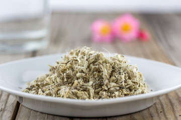 Marshmallow root is a herb used in treating sore throat.