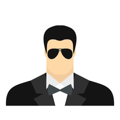 Bodyguard agent man flat icon