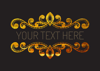 Hand drawn gold textured decorative border.
