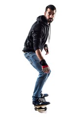 Naklejka premium Man with skateboard
