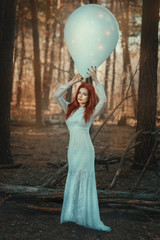 Woman with a balloon.