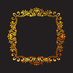 Elegant luxury retro floral gold frame.