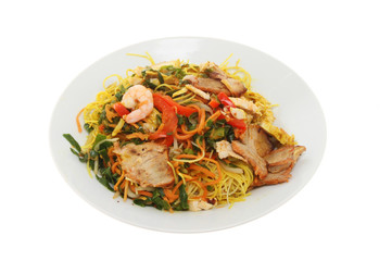 Sigapore noodles in a bowl