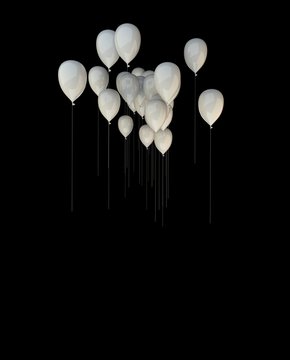 Several white balloons