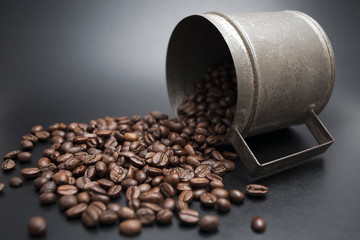 Cup with coffee beans
