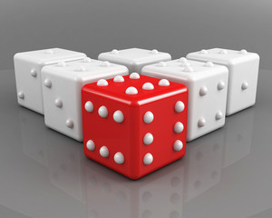 dices. winning leadership concept