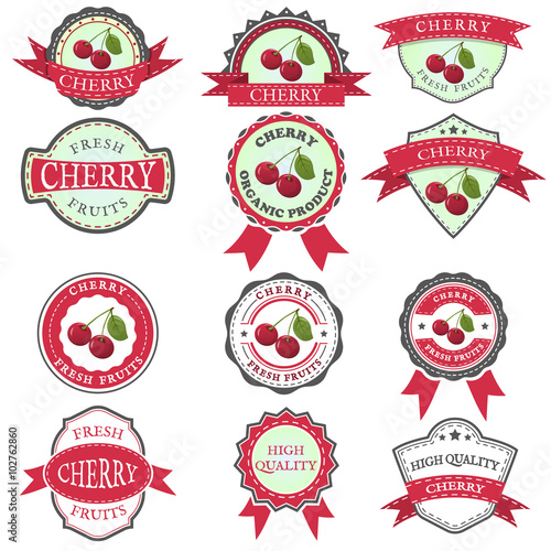 "set of cherry labels" Immagini e vettoriali Royalty Free su Fotolia