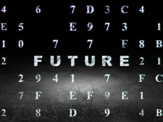 Timeline concept: Future in grunge dark room