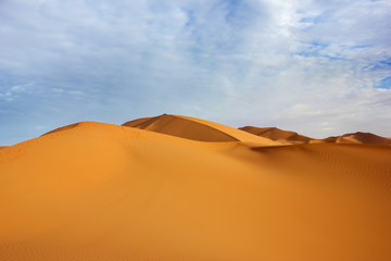 Huge sand dunes of the Sahara Desert