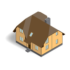isometric 3D house. Vector illustration.