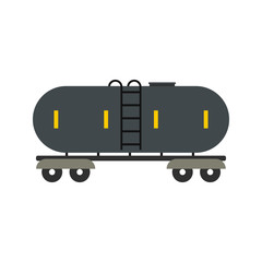 Railroad gasoline and oil tank flat icon