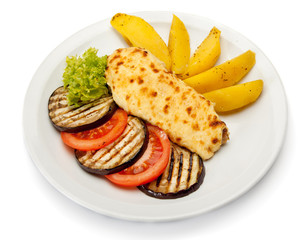 grilled chicken fillet with vegetables