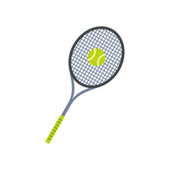 Tennis racquet and ball flat icon